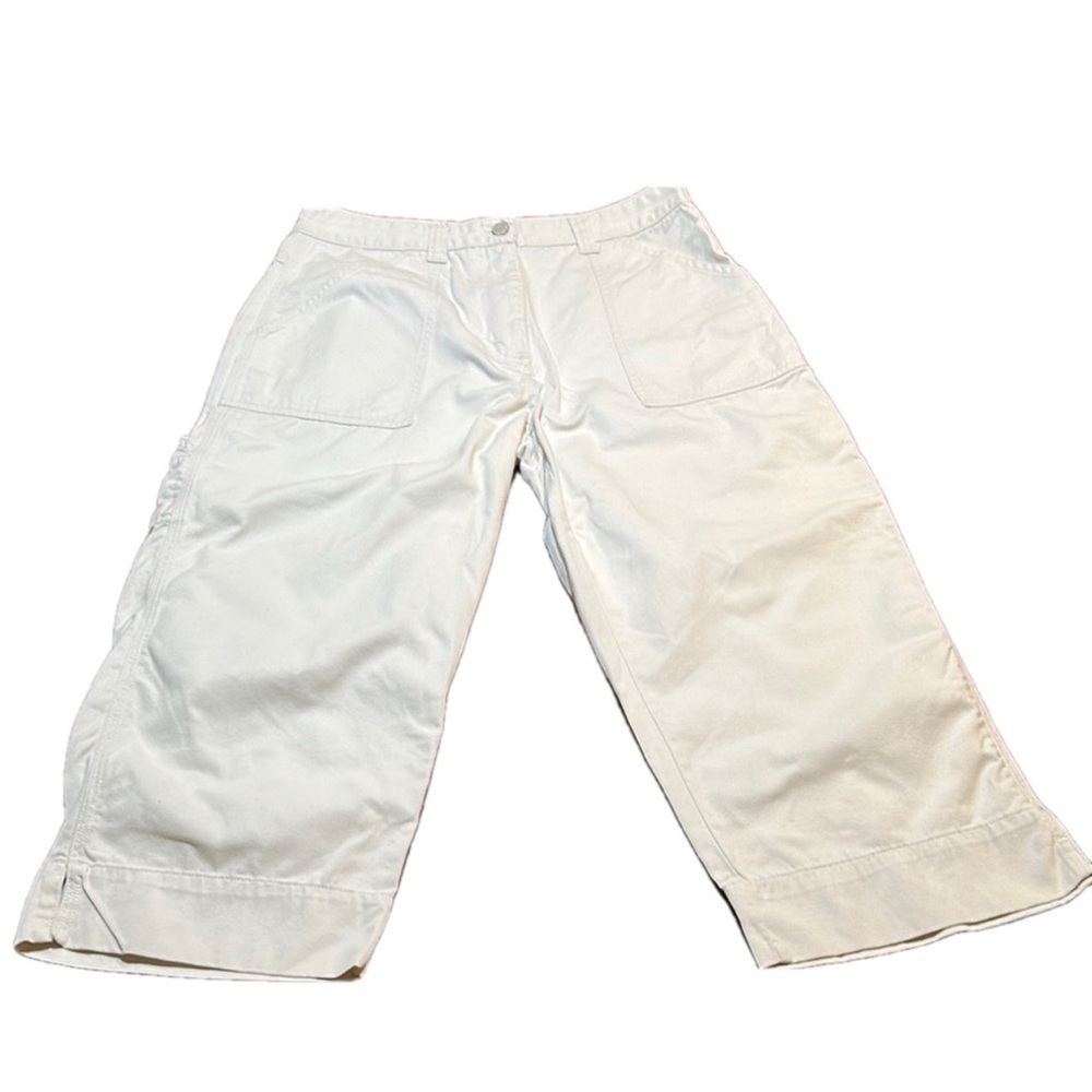 BILL BLASS JEANS Cream Color Cargo Capris Size 10